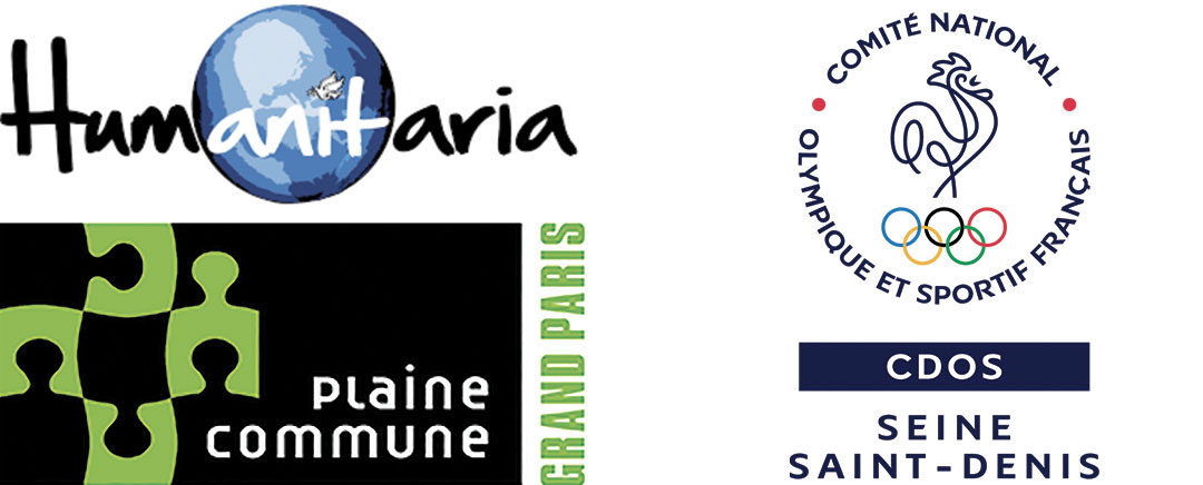 Logos du CDOS 93, Humanitaria et Plaine Commune