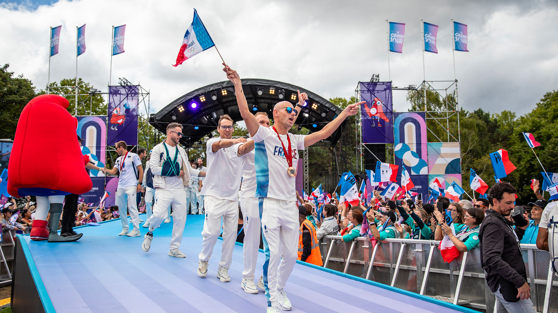 athlètes au parc des jeux